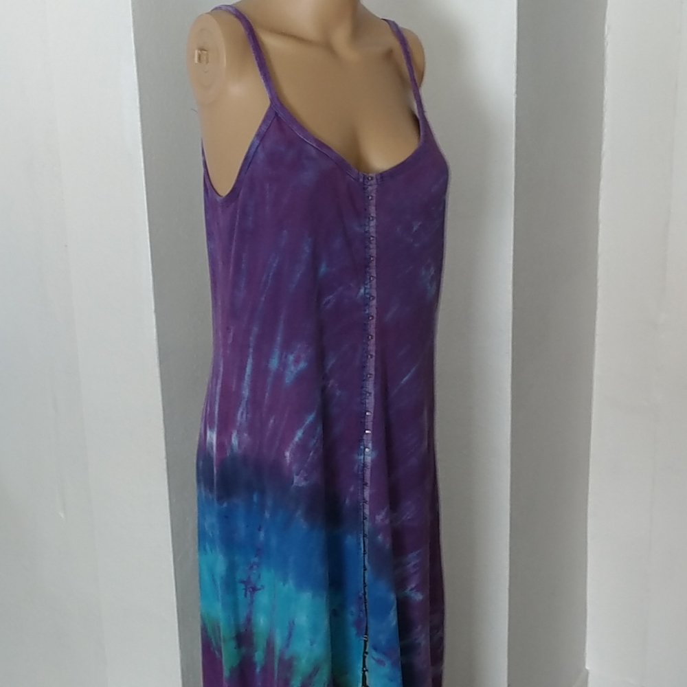 Vintage Floor Length Tie Dye Dress